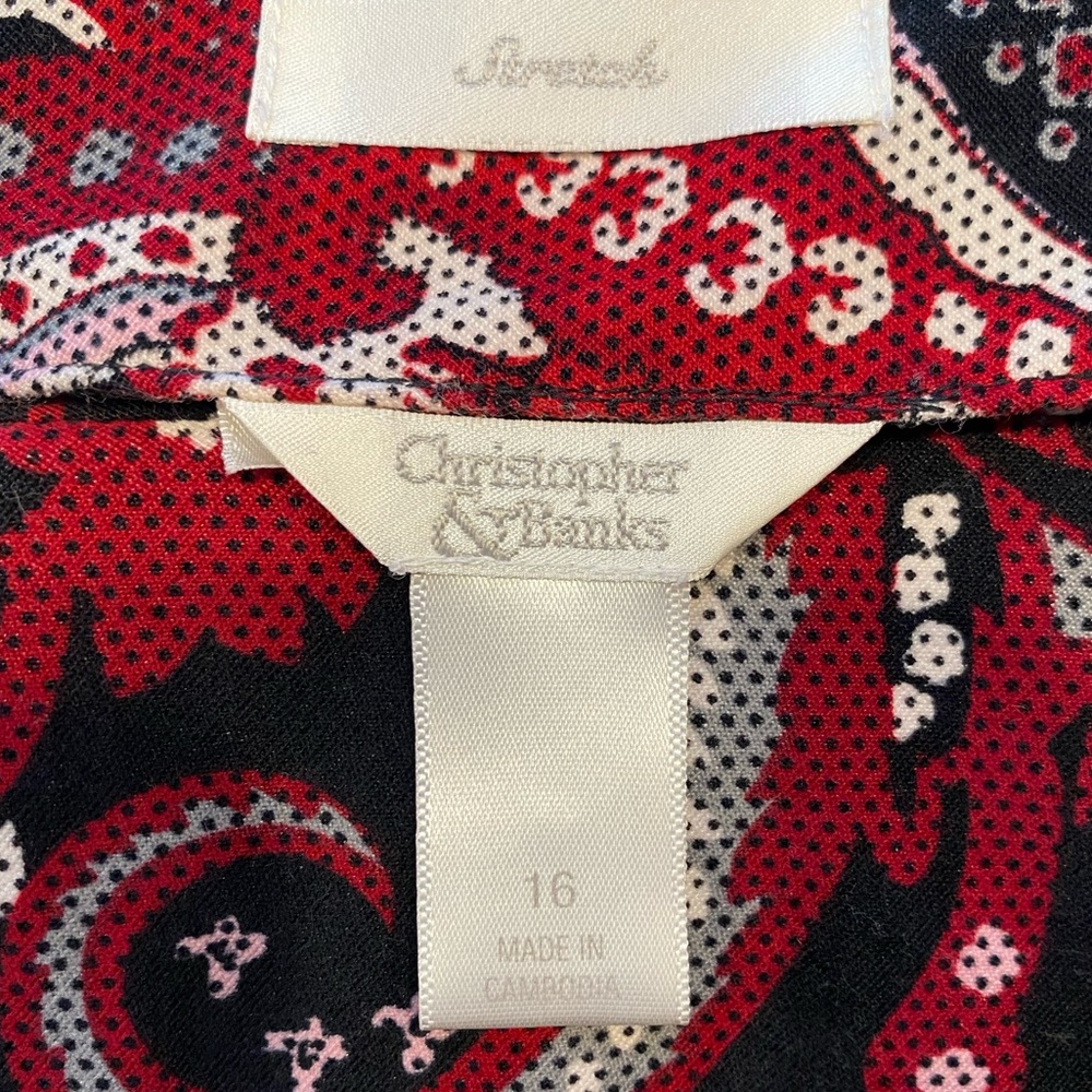Vintage Pencil Skirt Y2K Retro Midi Colorful Flowers Christopher & Banks Size 16 - Picture 10 of 14